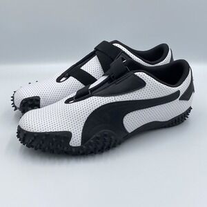 PUMA Mostro Perf White Black Perforated Leather Strap Sneakers Mens 9 397331-01